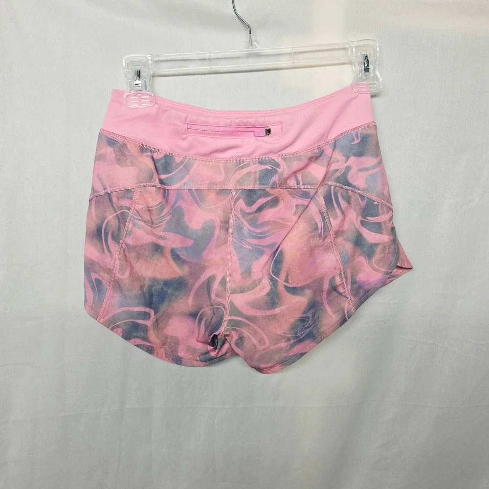 Athleta Girl Run The World 3 Inch Shorts Pink Blue Marble Swirl Size L 12